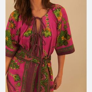 Farm Rio Self Tie Maxi Floral Dress